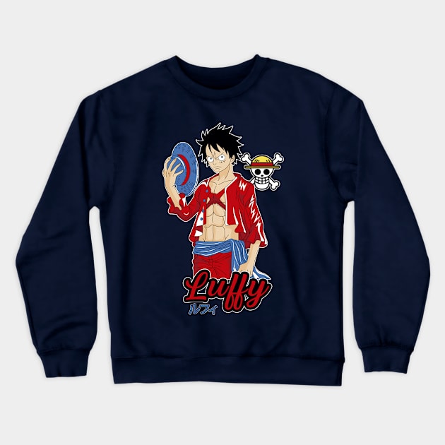 Luffy d Monkey - ONE PIECE Crewneck Sweatshirt by Losen500